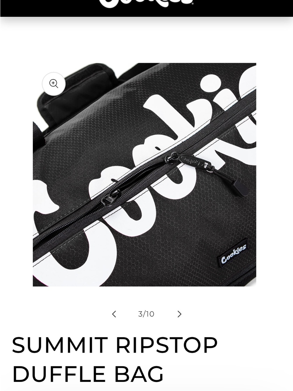 Cookies Summit Ripstop Duffle Bag in Black - Picture 3 of 7